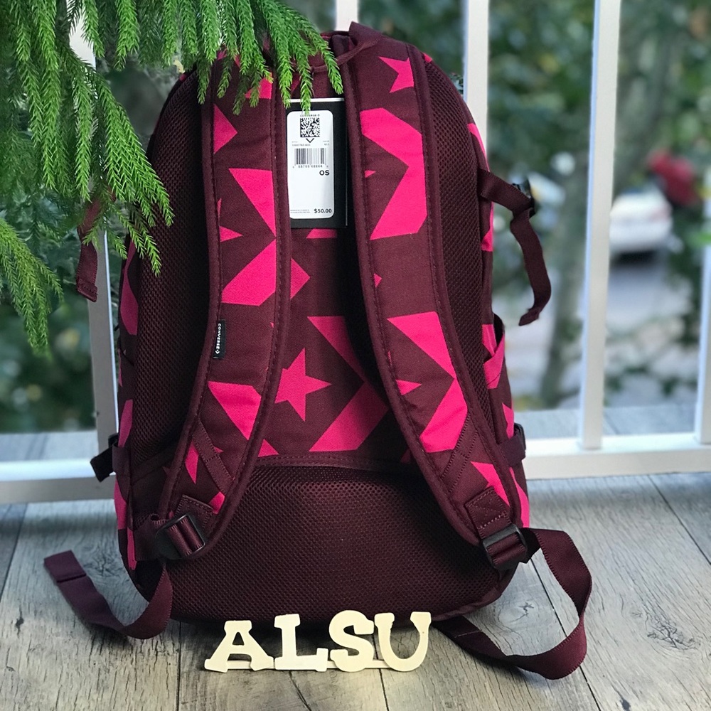 NWT Converse Straight Backpack Pink Stars✨W AUTHEN - Picture 3 of 6